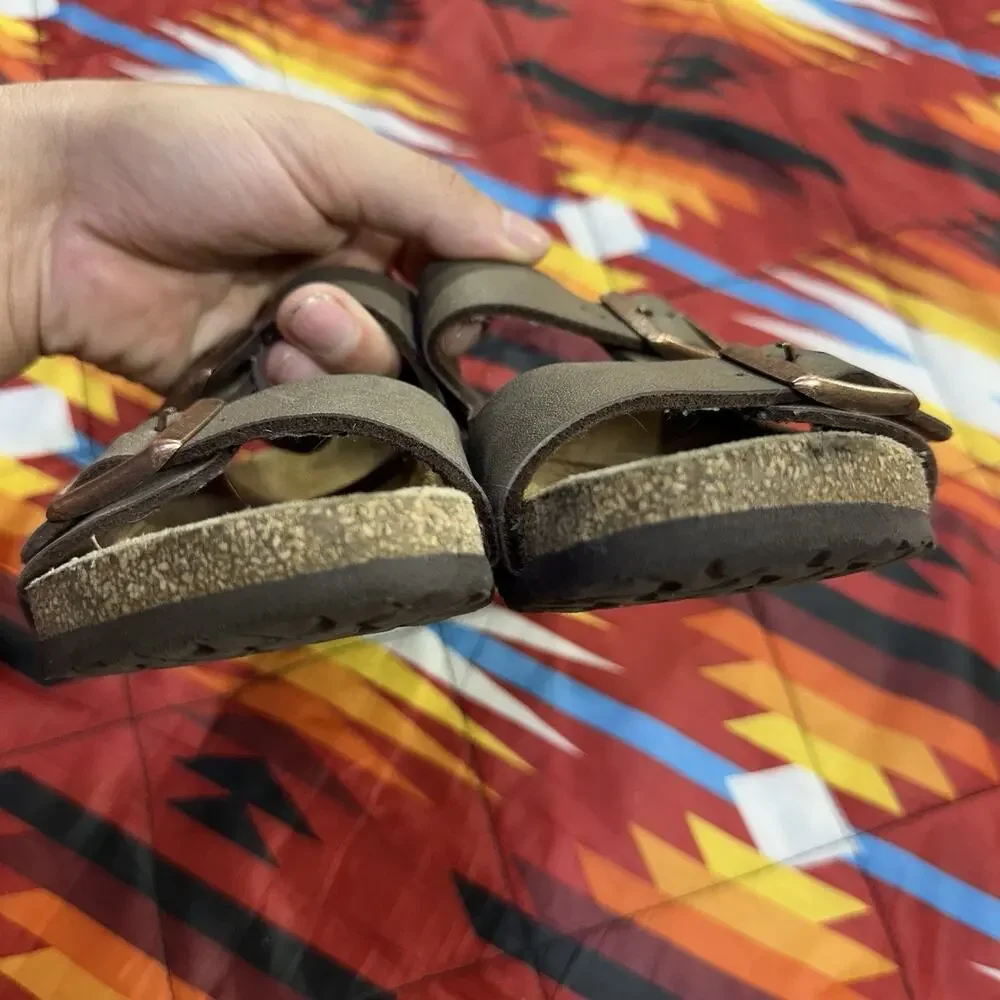 Birkenstock Brown Leather Sandals Kids Size 2 33 210 Made In Germany Adjustable